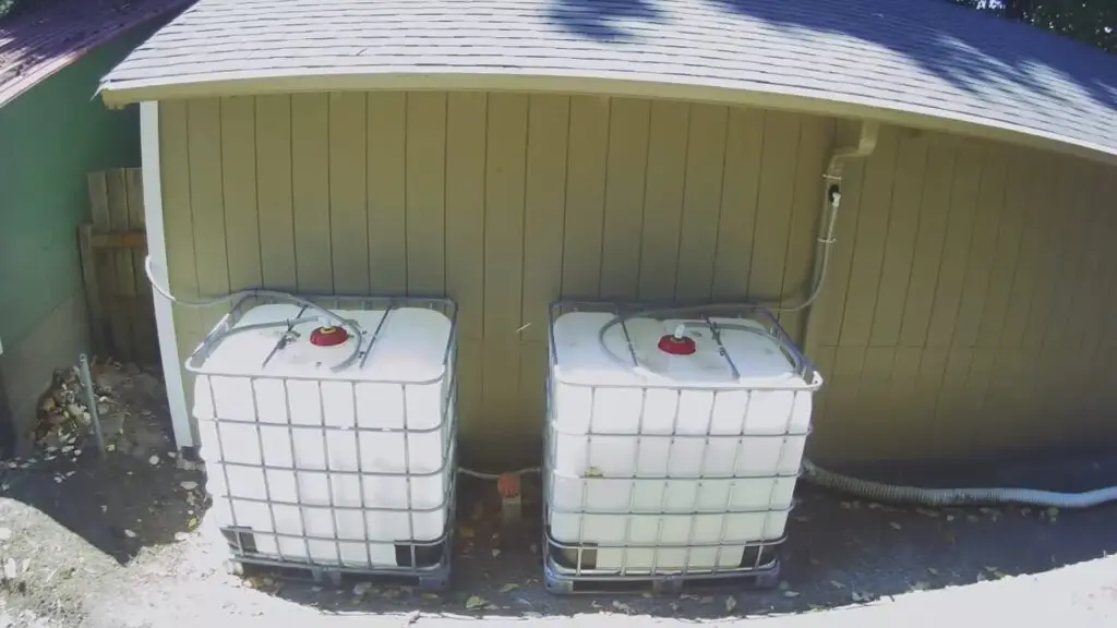 600 gallons behind garage. water for back yard garden