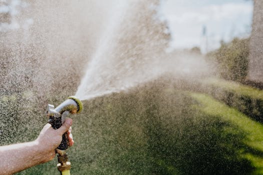 Close-Up Photo of Water Coming out of a Spray Hose