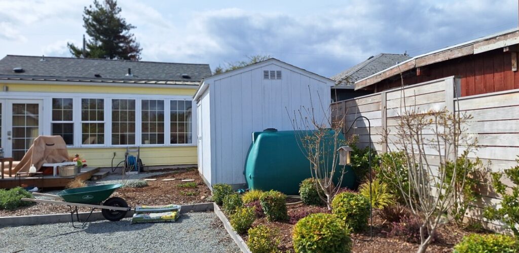 Beautiful backyard rain garden