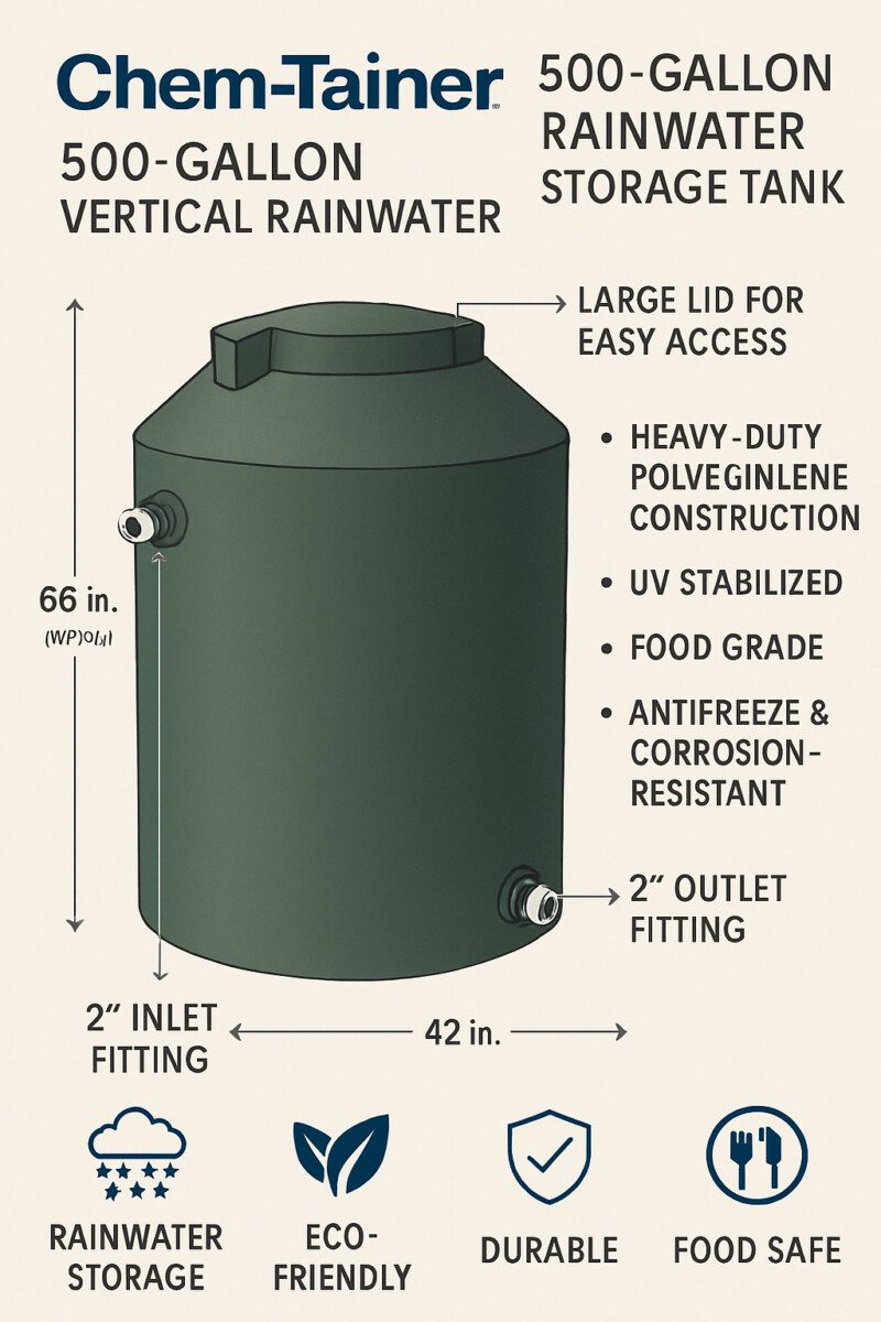 Chem-Tainer 500-Gallon Rainwater Tank