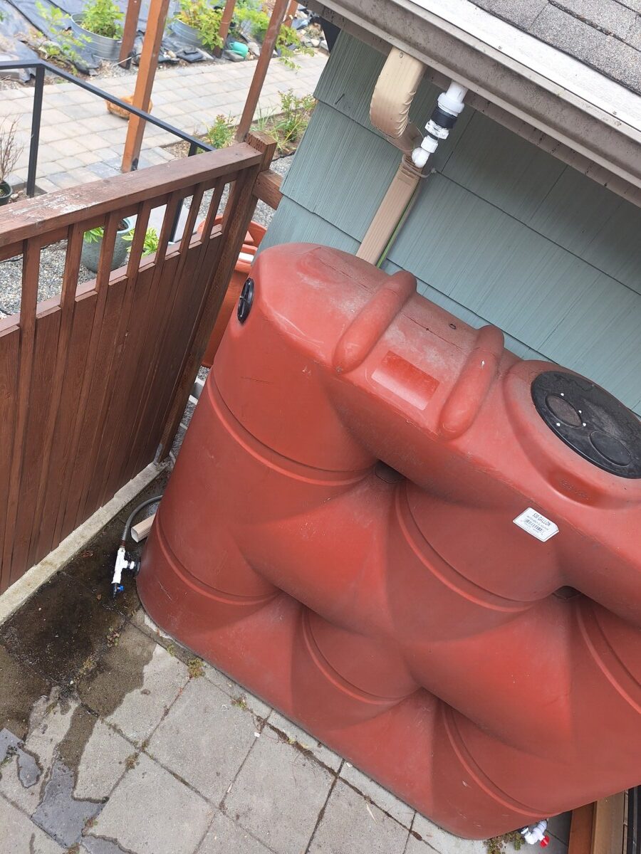 Deviator installed on gutter edge