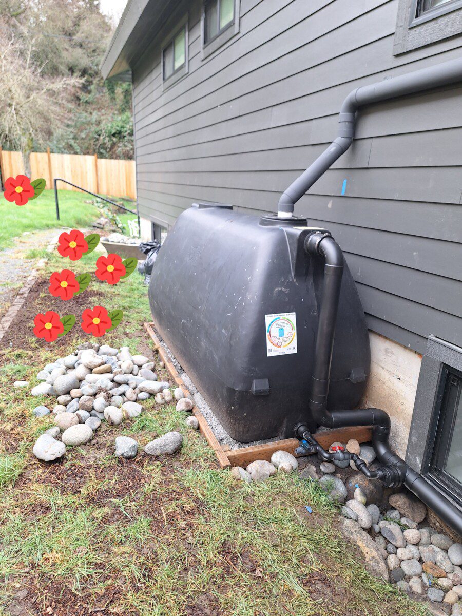 Rainwater overflow routing back to existing drainage